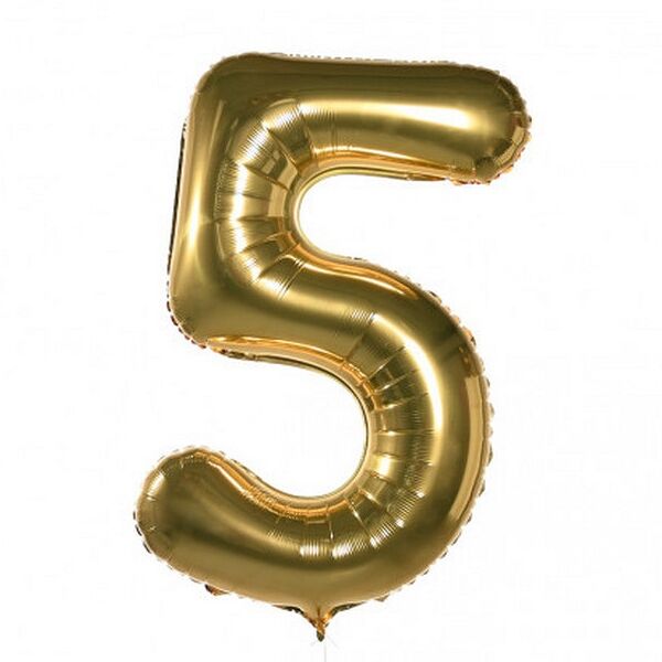 Воздушные шары Цифры (золото) 5