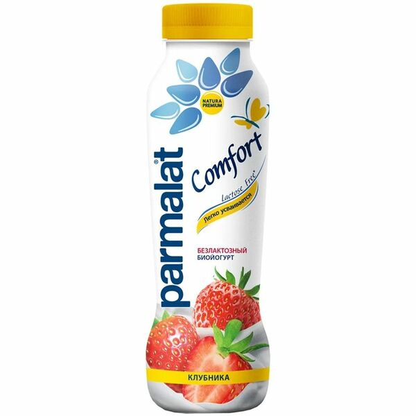 Биойогурт Parmalat Comfort Клубника безлактозный 1.5%, 290г