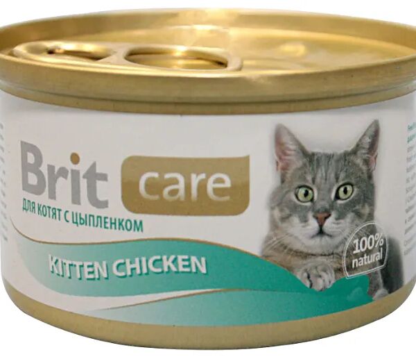 Консервы для котят Brit Care Kitten (кусочки) Цыпленок