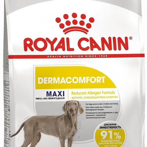 Royal Canin Maxi Dermacomfort для собак крупных пород с раздраженной кожей Курица