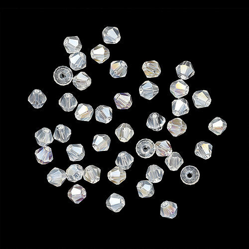 Бусины стеклянные 4*4мм, Z-439, 40шт/уп(849 прозрачный АВ)