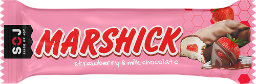 Батончик SOJ Marshmallow с клубничной начинкой в молочном шоколаде