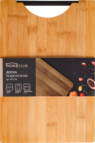 

Доска разделочная Homeclub бамбук, 30х20х1.8 см