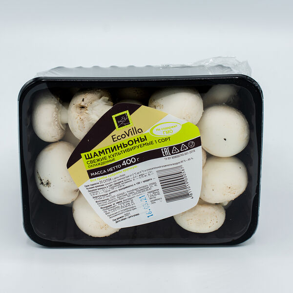 Шампиньоны ECOVILLA свежие культивируемые охлажденные  400г
