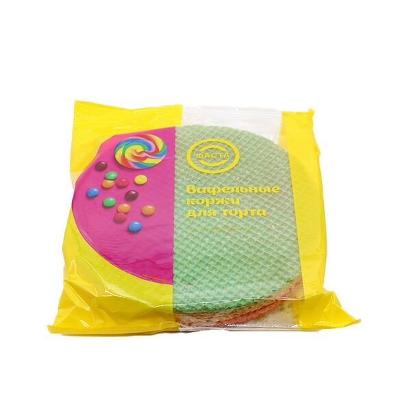 Вафельные коржи для торта Цветные 90г