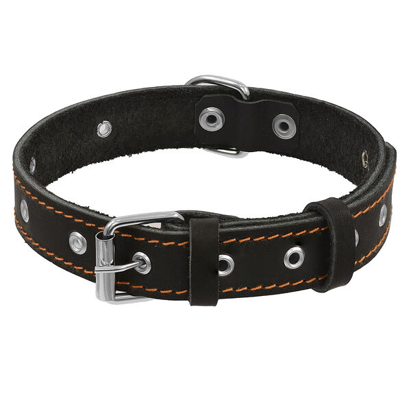 Dono Della ошейник кожаный безразмерный S/M, Обсидиан