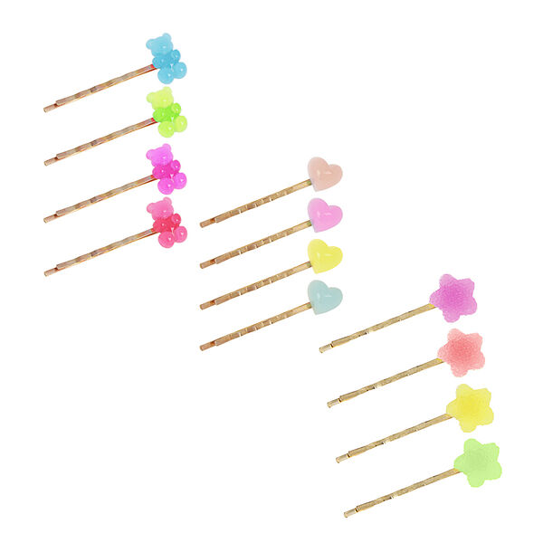 Beriotti заколки 4шт, биж.сплав, пластик, 5,5см, 3 дизайна, пр