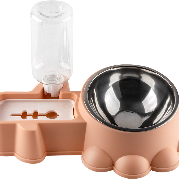 Миска для животных с автопоилкой: Миска 400мл, бутылка 350мл