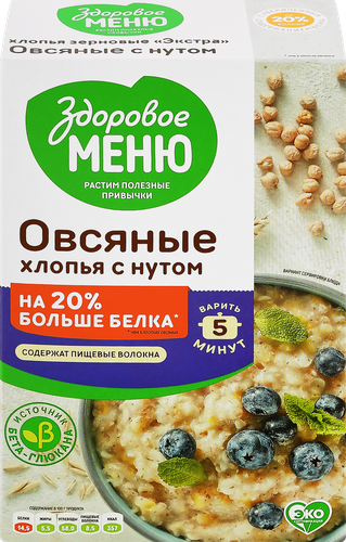

Хлопья овсяные Здоровое меню с нутом 400 г