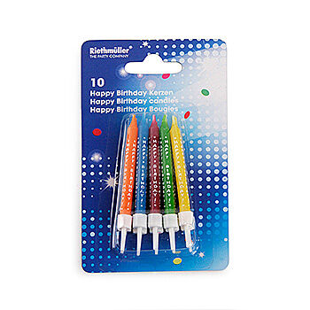 Свеча для торта Riethmueller Happy Birthday 10шт