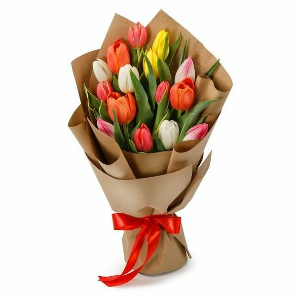Букет из 15 тюльпанов Апрель 40 см