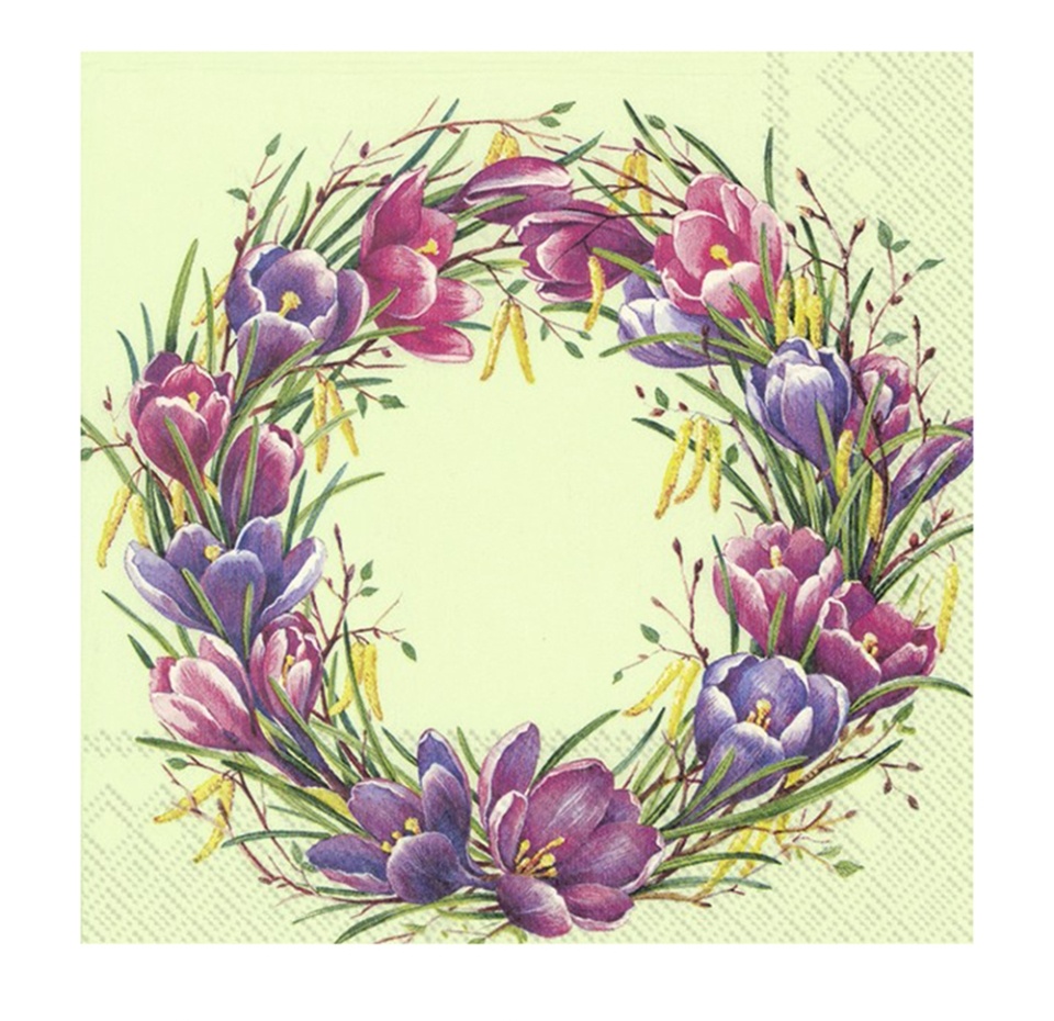 

Салфетки бумажные IHR Spring Circle 33 х 33 см 3-слойные зеленые 20 шт.