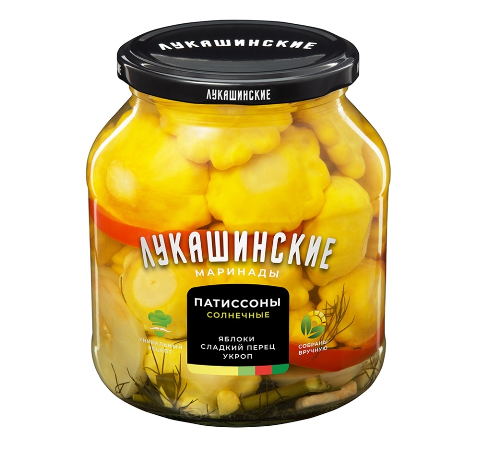 

Патиссоны Лукашинские маринованные с яблоком и сладким перцем, 670г