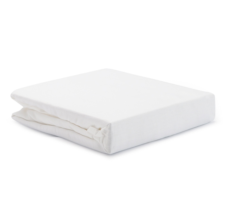 

Простыня на резинке Tkano из сатина белого цвета из коллекции Essential, 160x200x30 см