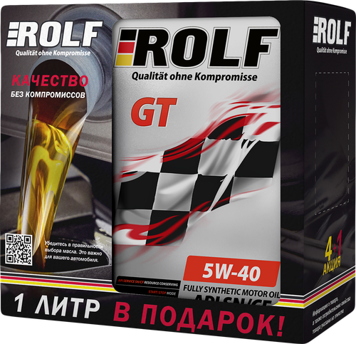

Масло моторное Rolf GT SAE 5W-40 API SN/CF синтетическое, 4+1, 5 л