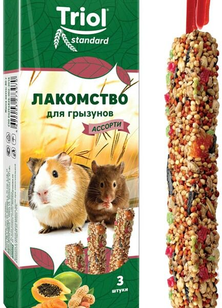 Лакомство для грызунов Тriol Standard Ассорти 3шт