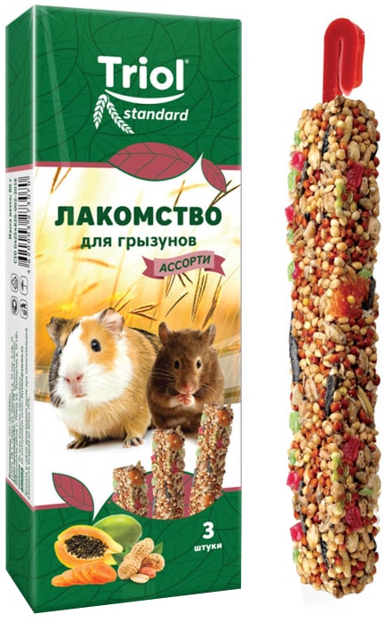 

Лакомство для грызунов Тriol Standard Ассорти с фруктами овощами орехами 75 г