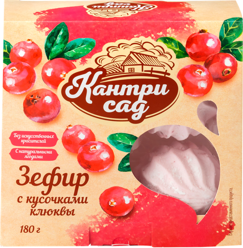 

Зефир Кантри сад с кусочками клюквы 180 г