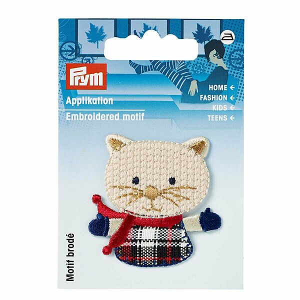 925581 Термоаппликация 'Киса', бежевый/в клетку Prym