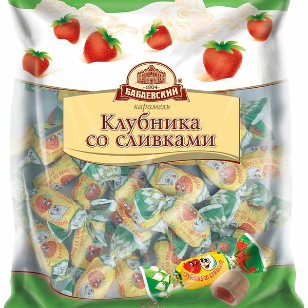 Карамель Бабаевский Клубника со сливками, 250г