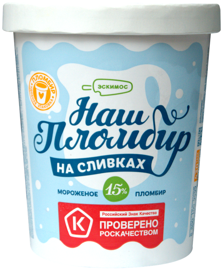 

Мороженое Наш пломбир на сливках 15%, ведро 430 г