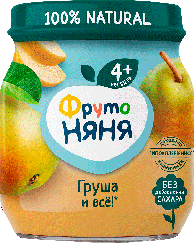 Пюре фруктовое ФрутоНяня из груш с 4 месяцев