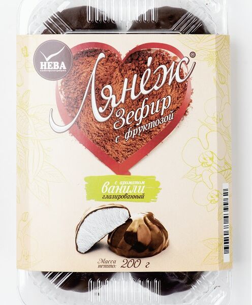 Зефир глазированный Лянеж с ароматом Ванили на фруктозе