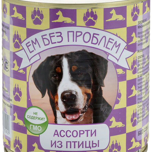 Ем без проблем консервы для собак (паштет) Ассорти из птицы