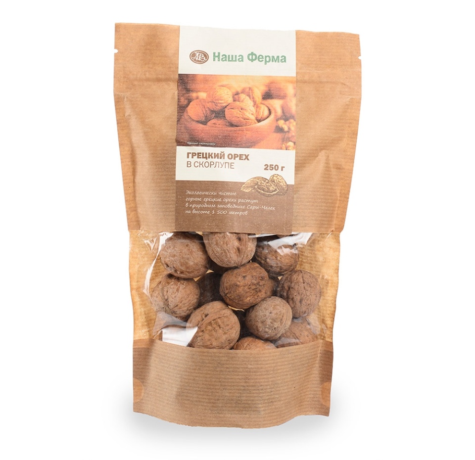

Грецкий орех Наша Ферма органический в скорлупе 250 г