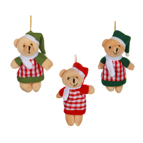 Сноу бум сувенир мягкий в виде мишки, 11 см, полиэстер, 3 дизайна