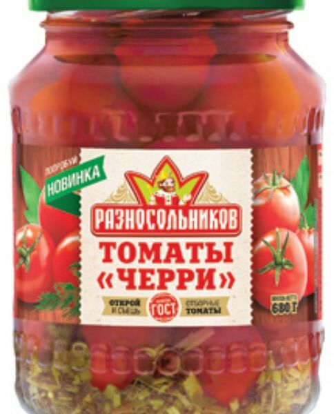 Томаты Разносольников Черри маринованные 680г