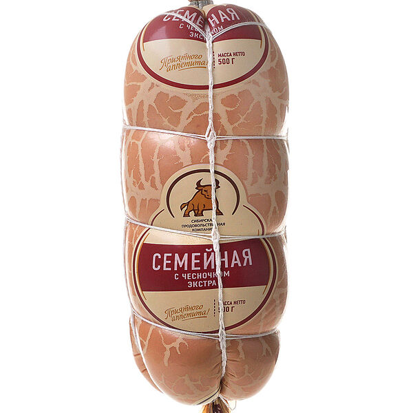 Колбаса Сибирская продовольственная компания варёная Семейная с чесночком