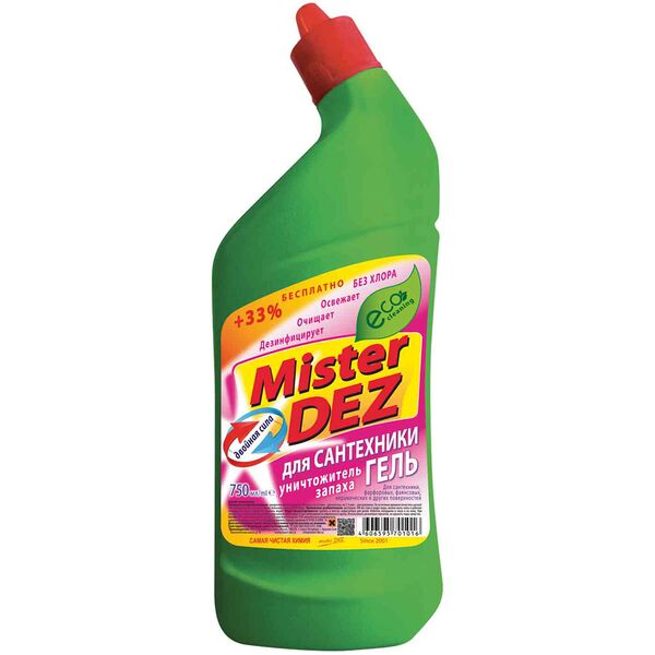 Гель для сантехники Mister Dez Двойная сила Уничтожитель запаха