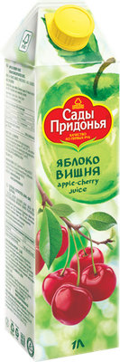 Сок Сады Придонья Яблоко вишня 1 л дизайн упаковки в ассортименте