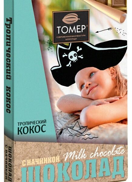 Шоколад Tomer молочный Тропический кокос 115г