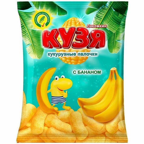 Кукурузные палочки Кузя Лакомкин с бананом