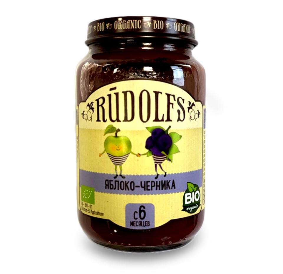 

Пюре фруктовое Rudolfs Яблоко-Черника стерилизованное гомогенизированное
