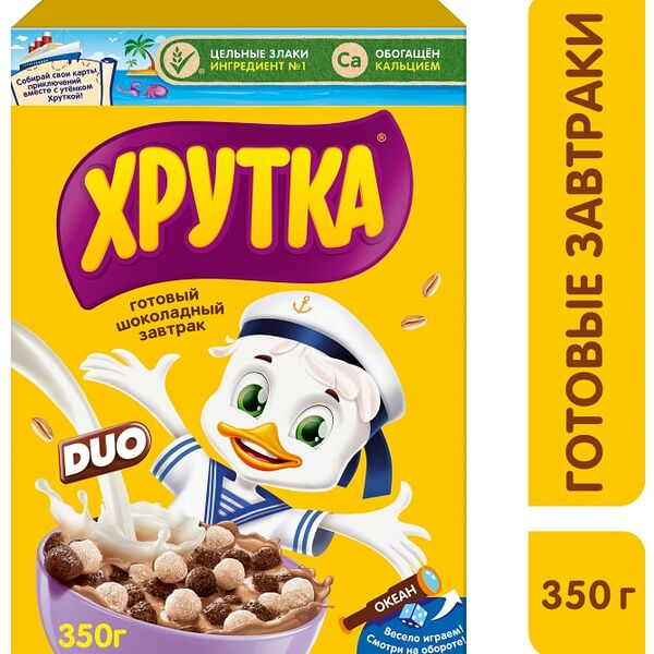Готовый завтрак Хрутка Duo Шоколадный обогащенный кальцием 350г