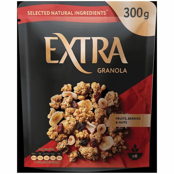 Гранола-мюсли Extra хрустящая с фруктами ягодами и орехами