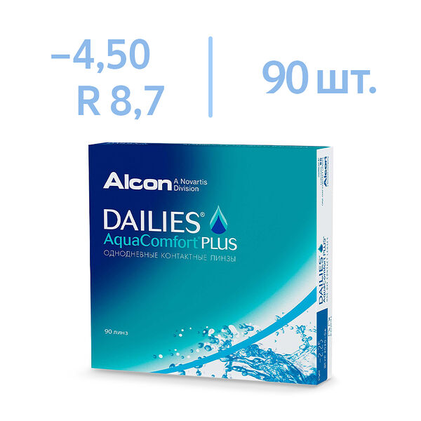 Линзы Dailies AquaComfort Plus 90 шт 8.7 -4.50