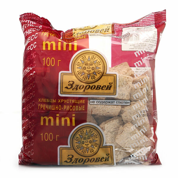 Завтраки сухие хлебцы гречишно-рисовые ТМ Здоровей