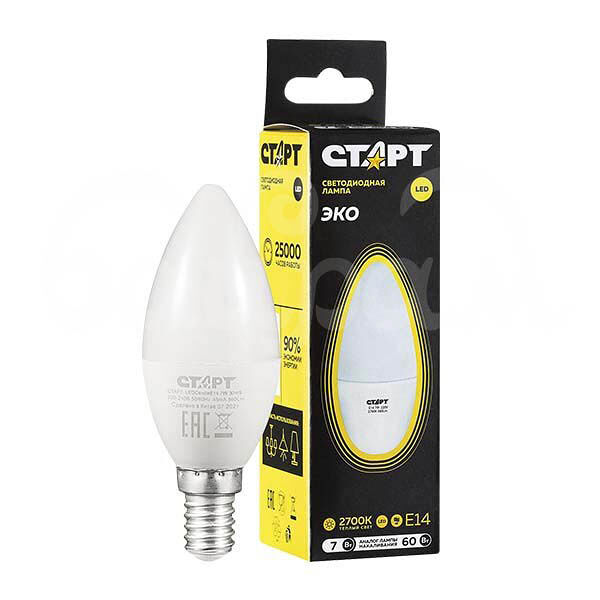 Лампа светодиодная Старт Led Теплый свет 7Вт E14 2700К