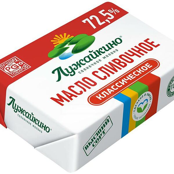 Масло сливочное Лужайкино 72.5% 180г