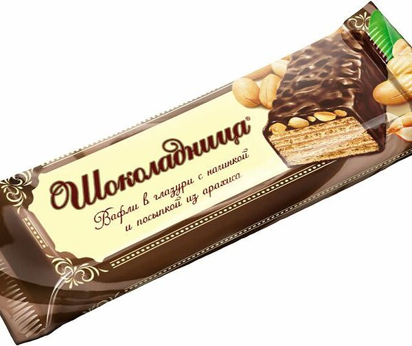 Вафли Шоколадница с арахисом глазированные 30г