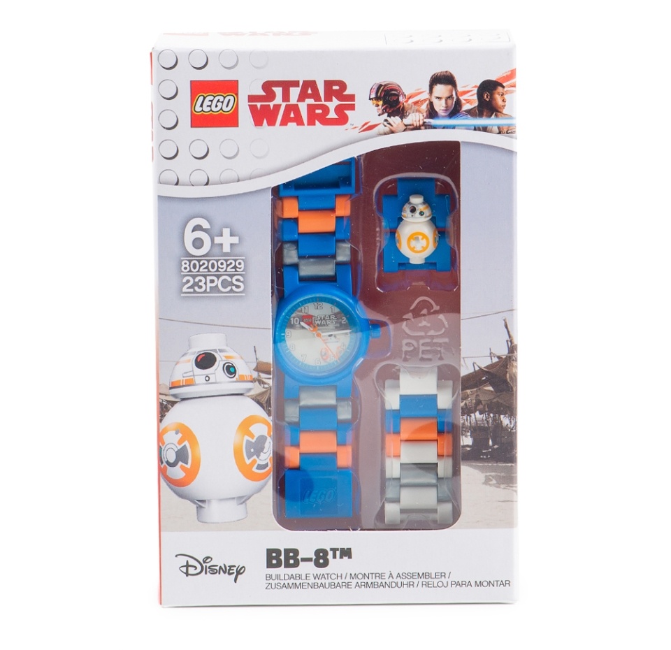 

Часы наручные Star Wars Episode 7 аналоговые с мини-фигуркой BB-8 на браслете, Lego, Китай