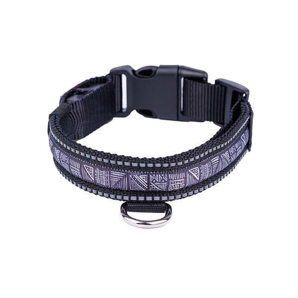 Ошейник светящийся черный нейлон 31-41 см S
