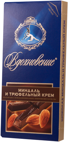 

Шоколад Вдохновение тёмный с трюфельным кремом и миндалём 100 г