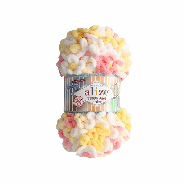 Пряжа Alize 'Puffy Fine Color' 100г. 14,5м. (100% микрополиэстер)(5942 секционный)