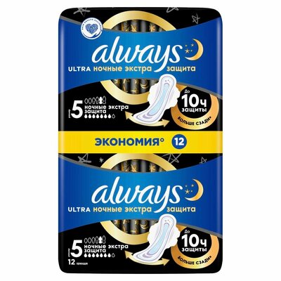 Прокладки Always Ultra Secure Night 12 шт 5 размер