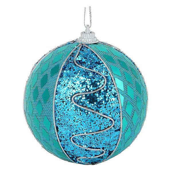 Сноу бум подвеска шар 8 см, синий, пенопласт, пластик
